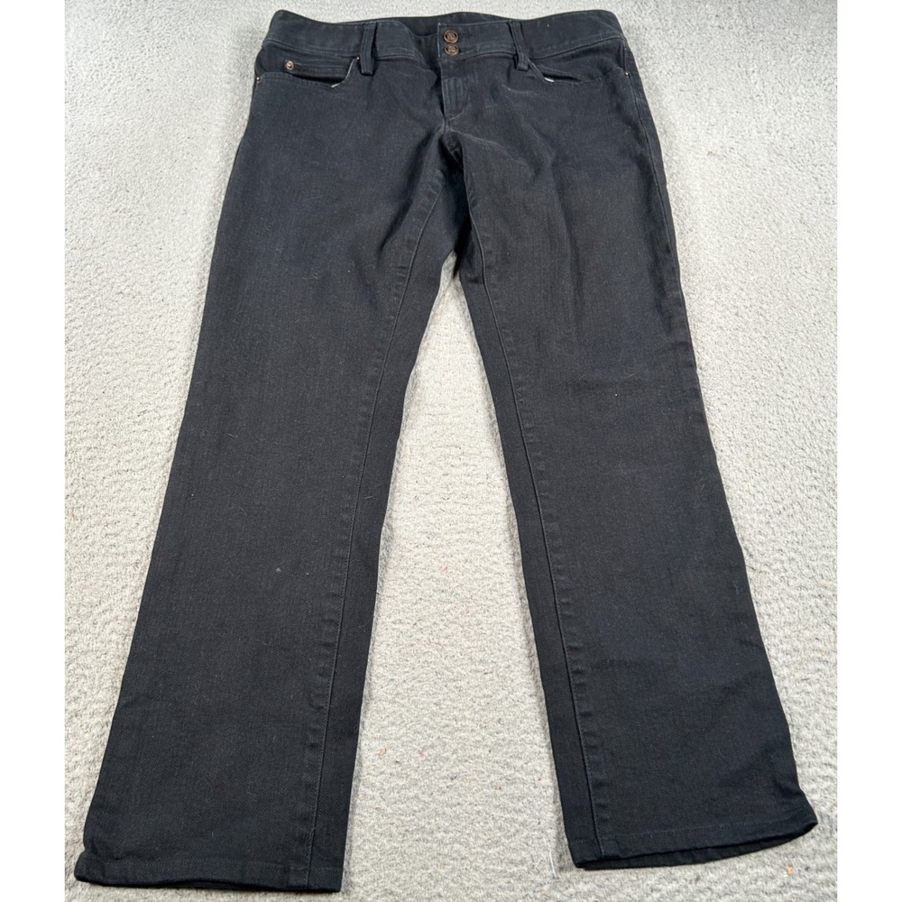 Lilly Pulitzer Worth‎ Straight Jeans Womens 12 Black Denim Straight Leg Casual